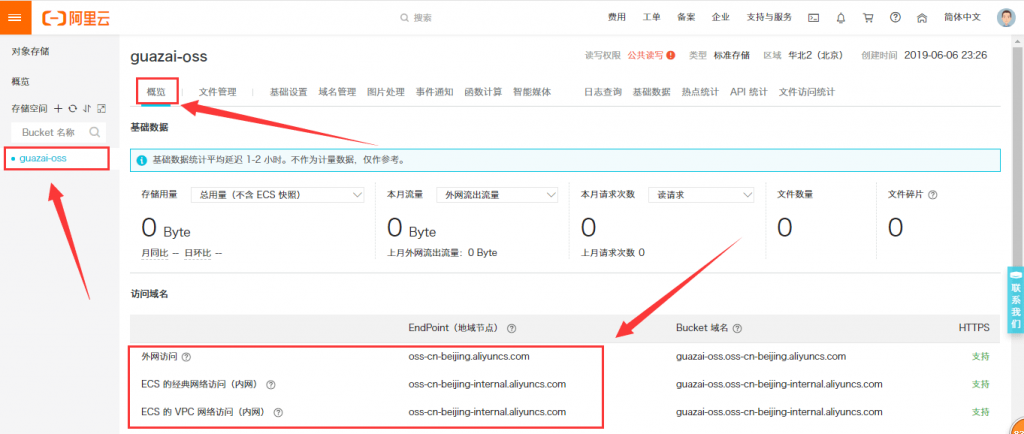 阿里云对象存储OSS挂载到Linux系统的云服务器,通过内网极速上传数据到Bucket的图文操作教程