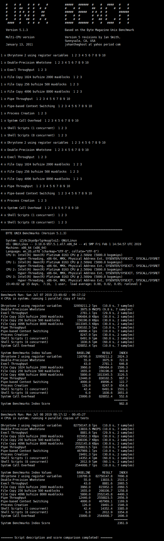 UnixBench,Bench,SuperBench 和 Zbench 四种常用云服务器综合性能测评脚本工具的对比分析以及使用教程