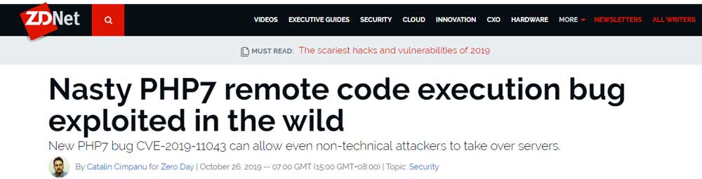 PHP7.X 惊现恶意利用 PHP-FPM 远程代码执行漏洞，CVE-2019-11043甚至可以使非技术攻击者接管云服务器